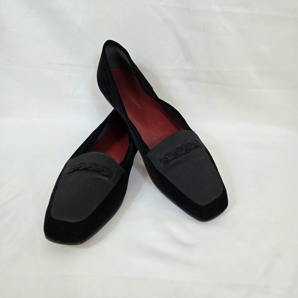 Enzo Angiolini Vtg Women's Liberty Black Velvet Horse Bit Flat Loafer Shoes 9.5M